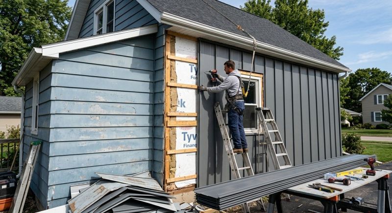Sheet Metal Siding Replacement